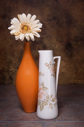 Picture of ORANGE VASE WITH PITCHER I