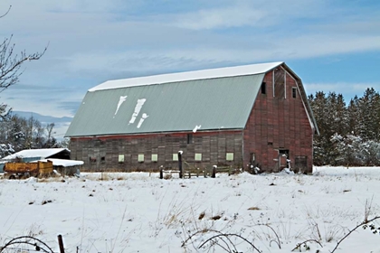 Picture of RED BARN IN WINTER
