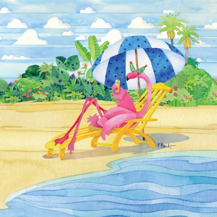 Picture of DECK CHAIR FLAMINGO