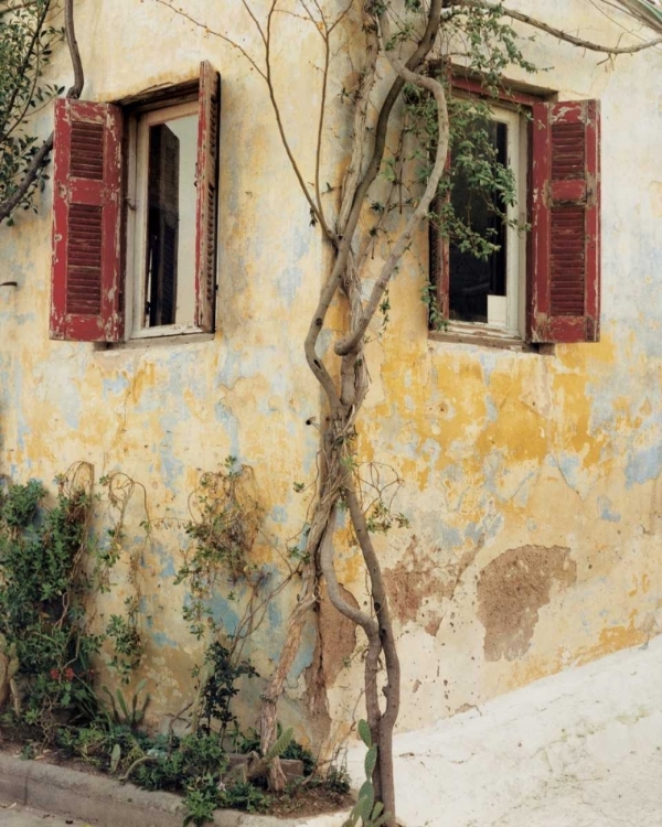 Picture of TWO WINDOWS RED SHUTTERS