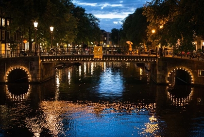 Picture of AMSTERDAM CANAL AT NIGHT I