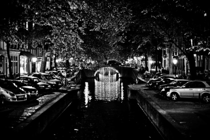 Picture of B AND W CANAL AT NIGHT I