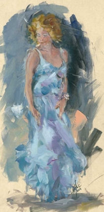 Picture of WOMAN WITH BLUE AND PURPLE DRESS