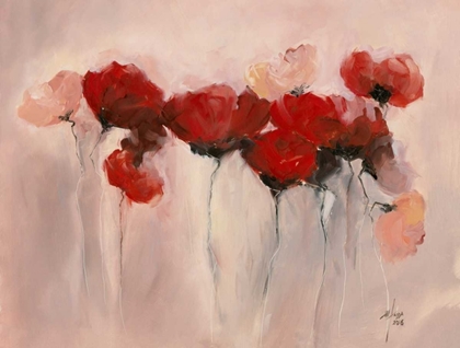 Picture of RED ROSE POPPIES MODERN ABSTRACT FLOWERS