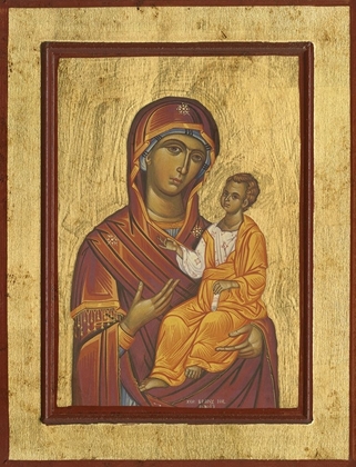 Picture of BYZANTINE ICON HALOED VIRGIN MARY WITH BABY JESUS
