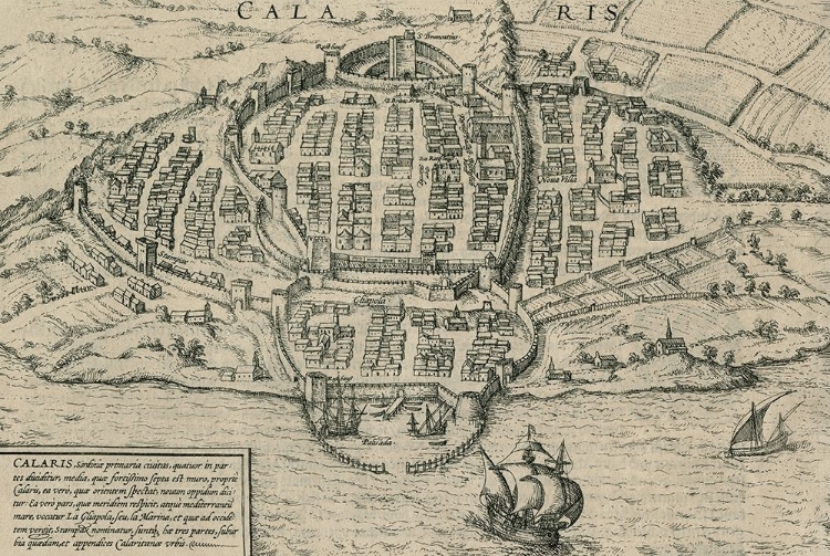 Picture of ANCIENT VIEW OF THE MEDITERRANEAN CITY OF CAGLIARI IN SARDINIA