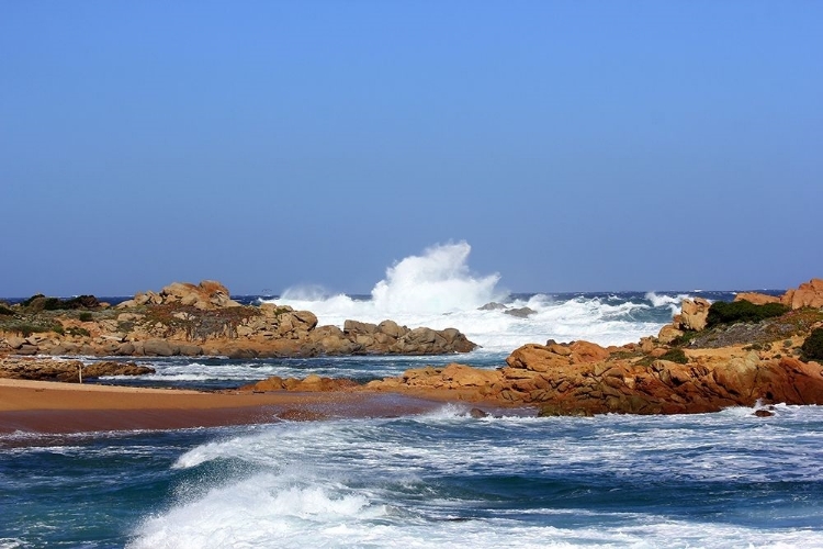 Picture of STUNNING WAVES CRASHING ON ROCK IN SARDINIA ISLAND