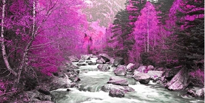 Picture of LILAC RIVER AND TREES 832