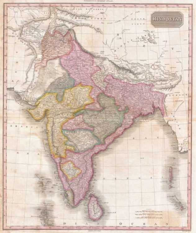 Picture of PINKERTON MAP OF INDIA, 1818
