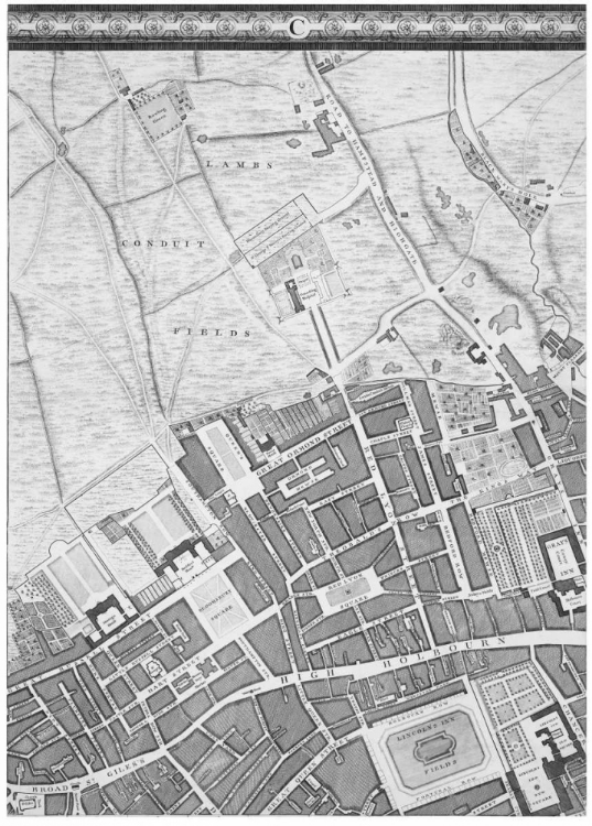 Picture of ROQUE SECTIONAL MAP OF LONDON 1748