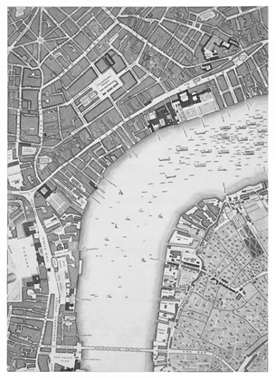 Picture of ROQUE SECTIONAL MAP OF LONDON 1748