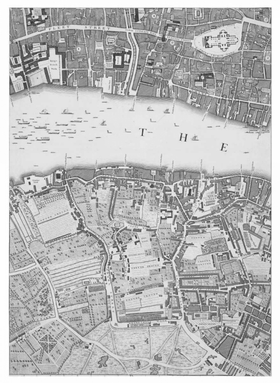 Picture of ROQUE SECTIONAL MAP OF LONDON 1748