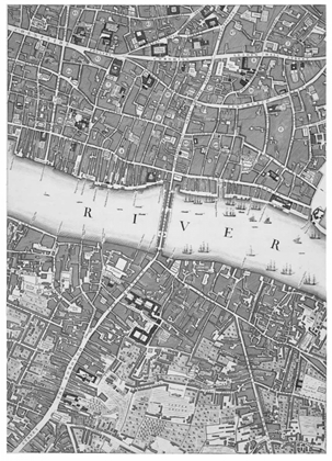 Picture of ROQUE SECTIONAL MAP OF LONDON 1748