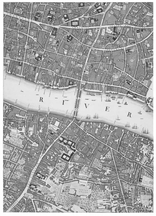 Picture of ROQUE SECTIONAL MAP OF LONDON 1748