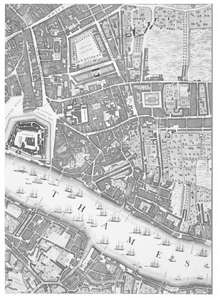 Picture of ROQUE SECTIONAL MAP OF LONDON 1748