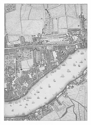 Picture of ROQUE SECTIONAL MAP OF LONDON 1748