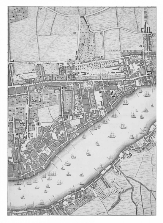 Picture of ROQUE SECTIONAL MAP OF LONDON 1748