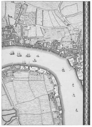 Picture of ROQUE SECTIONAL MAP OF LONDON 1748