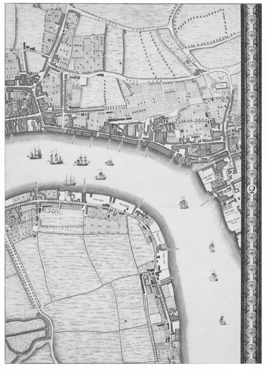 Picture of ROQUE SECTIONAL MAP OF LONDON 1748