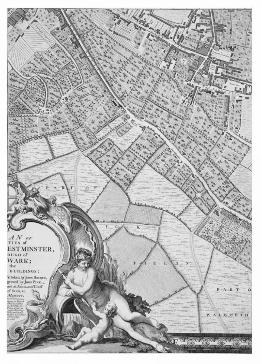 Picture of ROQUE SECTIONAL MAP OF LONDON 1748