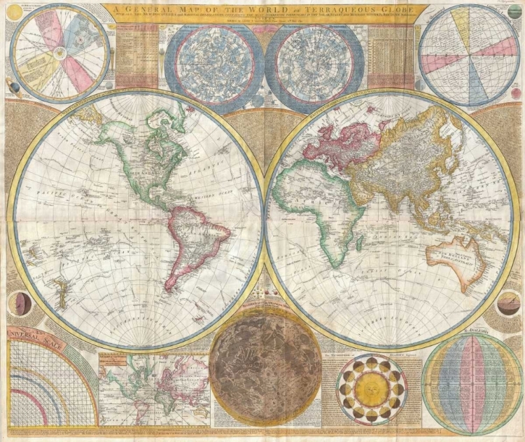 Picture of MAP OF THE WORLD IN HEMISPHERES