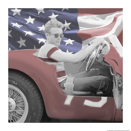 Picture of JAMES DEAN FLAG W BORDER
