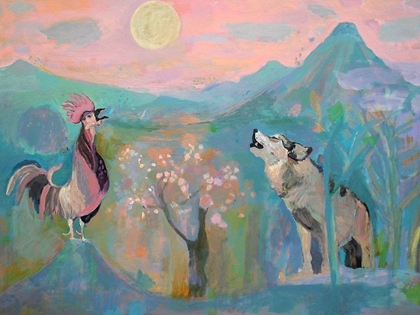 Picture of THE WOLF AND THE ROOSTER SING BY MOONLIGHT