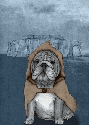 Picture of ENGLISH BULLDOG WITH STONEHENGE