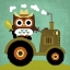 Picture of OWL ON TRACTOR