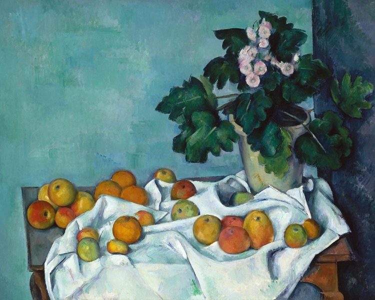 Picture of STILL LIFE WITH APPLES AND A POT OF PRIMROSES