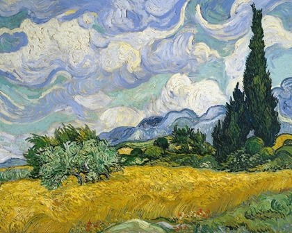 Picture of WHEAT FIELD WITH CYPRESSES