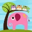 Picture of ELEPHANT WITH THREE OWLS