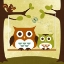 Picture of TWO OWLS ON SWING