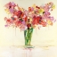 Picture of VASE OF RED AND PINK