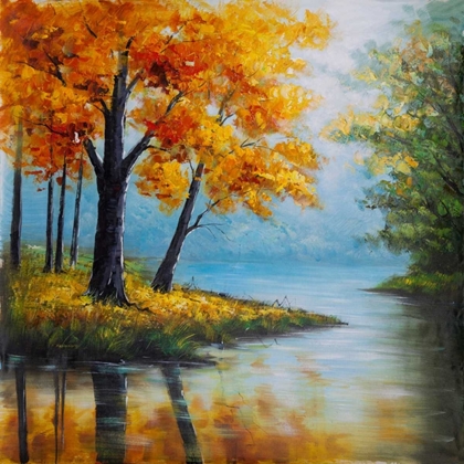 Picture of FALL TREES AT THE WATERS EDGE