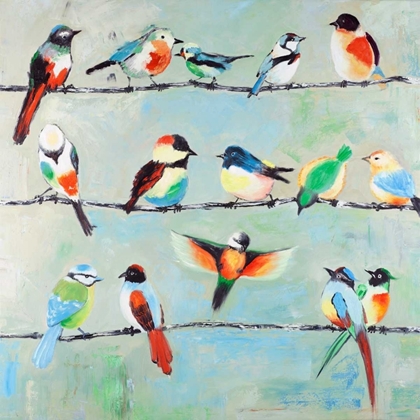 Picture of SMALL ABSTRACT COLORFUL BIRDS