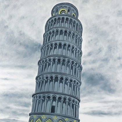 Picture of OUTLINE OF TOWER OF PISA IN ITALY