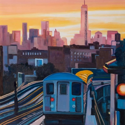 Picture of SUNSET OVER THE SUBWAY IN NEW-YORK