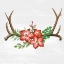 Picture of DEER HORNS AND PINK FLOWERS