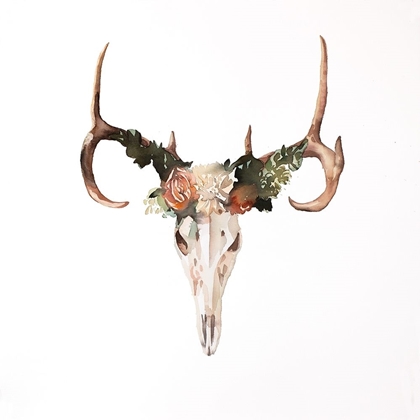 Picture of DEER SKULL WITH ROSES