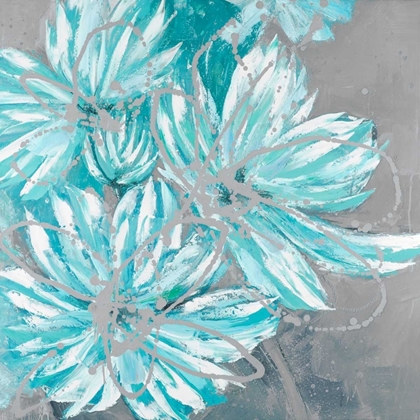 Picture of THREE LITTLE ABSTRACT BLUE FLOWERS
