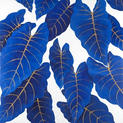 Picture of TROPICAL ABSTRACT BLUE LEAVES