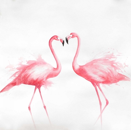 Picture of TWO PINK FLAMINGO WATERCOLOR 