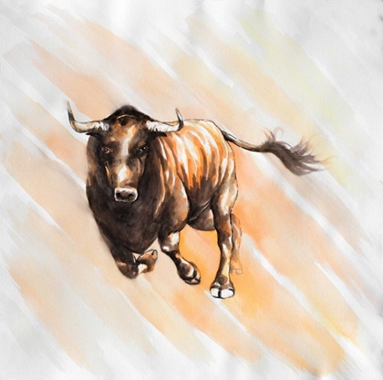 Picture of BULL RUN IN WATERCOLOR