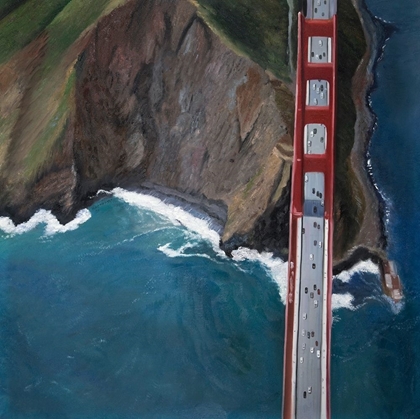 Picture of OVERHEAD VIEW OF THE GOLDEN GATE AND MOUNTAINS