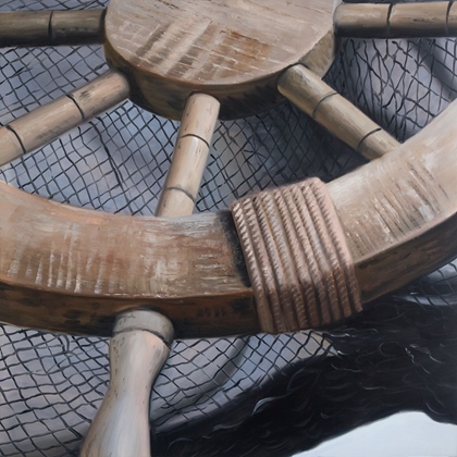 Picture of HELM ON A FISHING NET CLOSEUP