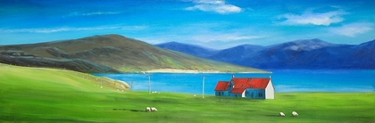 Picture of SCOTTISH HIGHLANDS WITH A LITTLE RED ROOF HOUSE