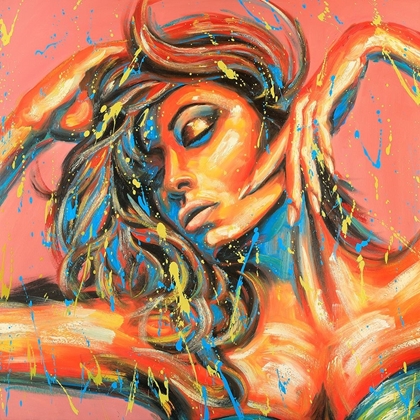 Picture of SENSUAL TANNED LADY WITH PAINT SPLASH