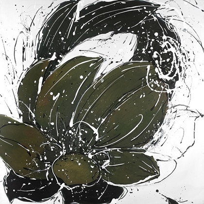 Picture of ABSTRACT FLOWER WITH PAINT SPLASH
