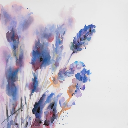 Picture of WATERCOLOR LAVENDER FLOWERS WITH BLUR EFFECT